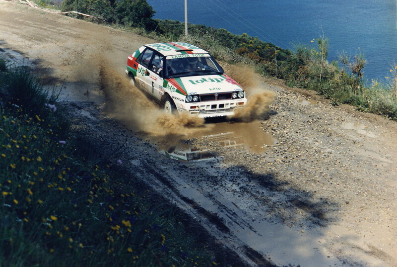 Rally car on a dirt road