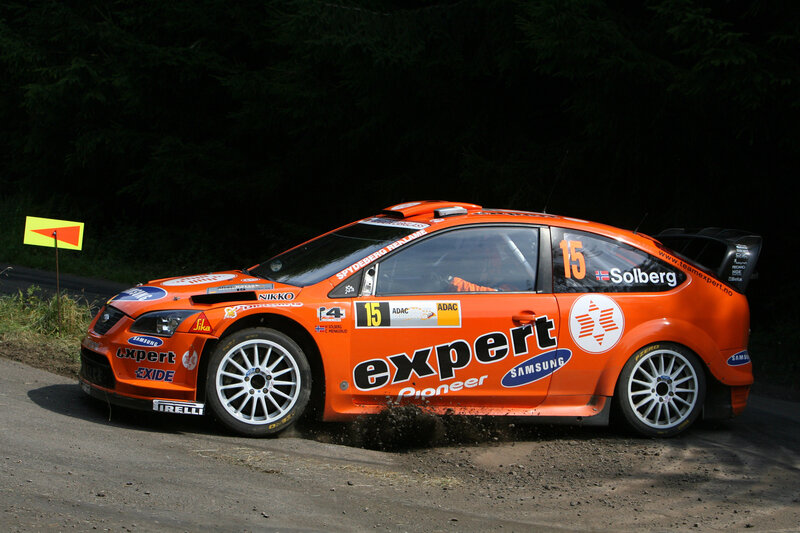 Rally car on a dirt road