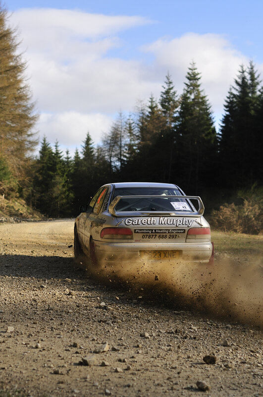 Rally car on a dirt road