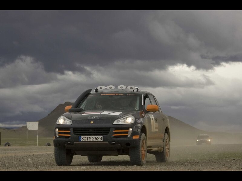 Rally car on a dirt road