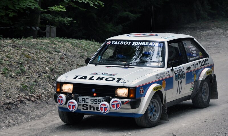 Rally car on a dirt road