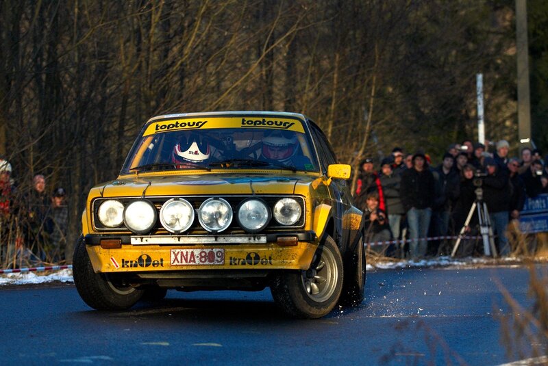 Rally car on a forest road