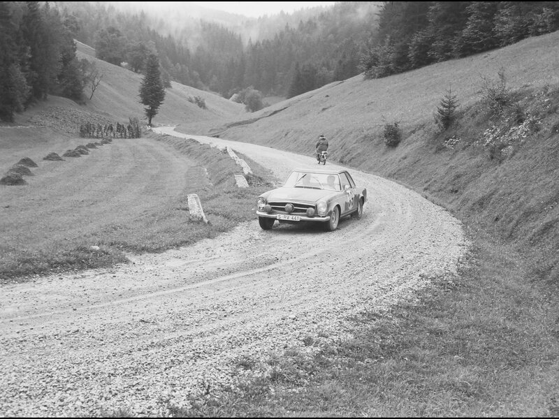 Rally car on a gravel road