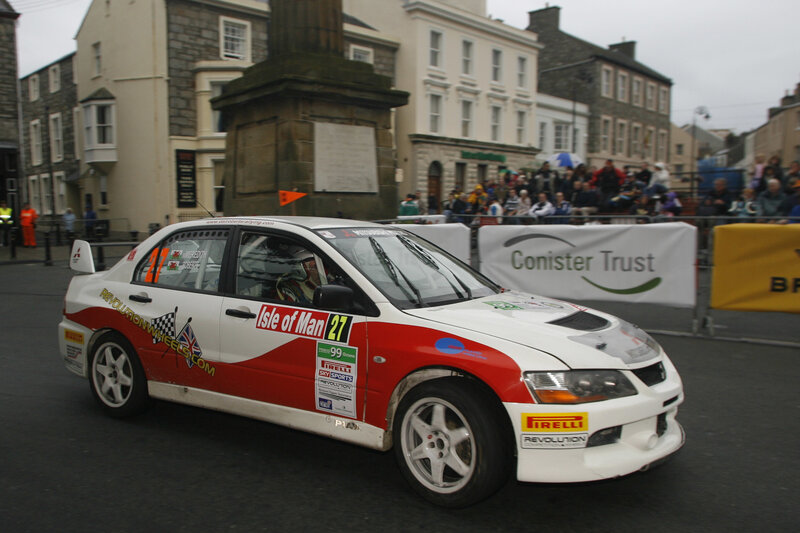 Rally car on a street