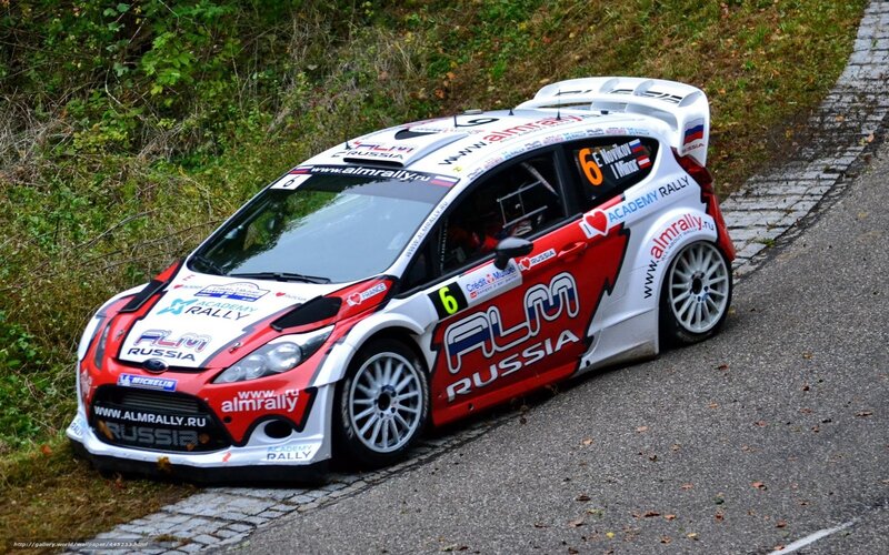 rally car on a winding road