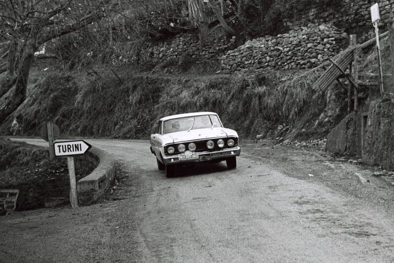 Rally car on a winding road