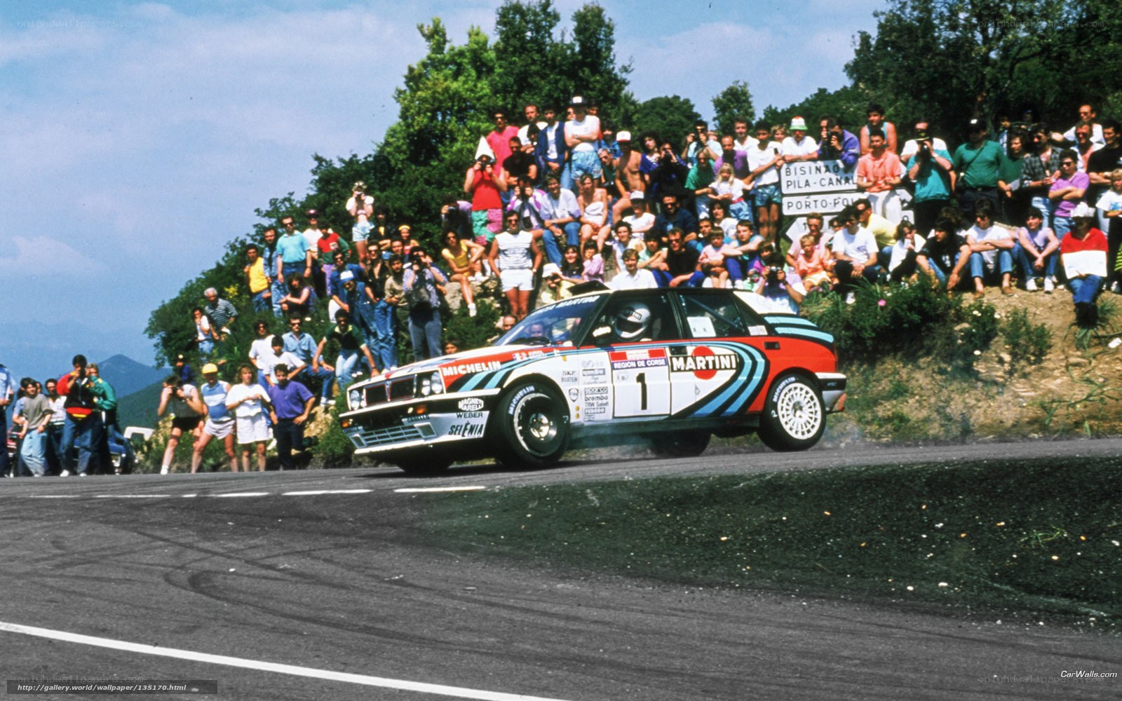 Rally car on a winding road