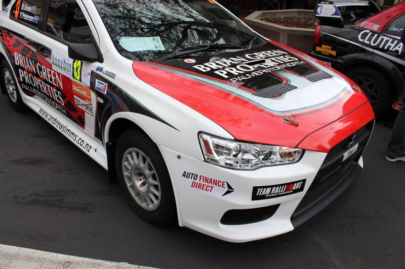 Rally Car on Asphalt — White