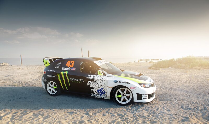 Rally Car on Beach — Black