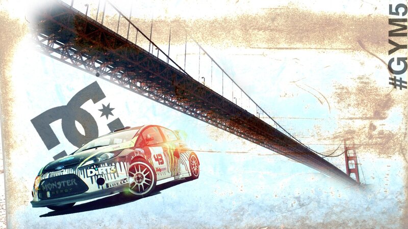 Rally Car on Bridge — White