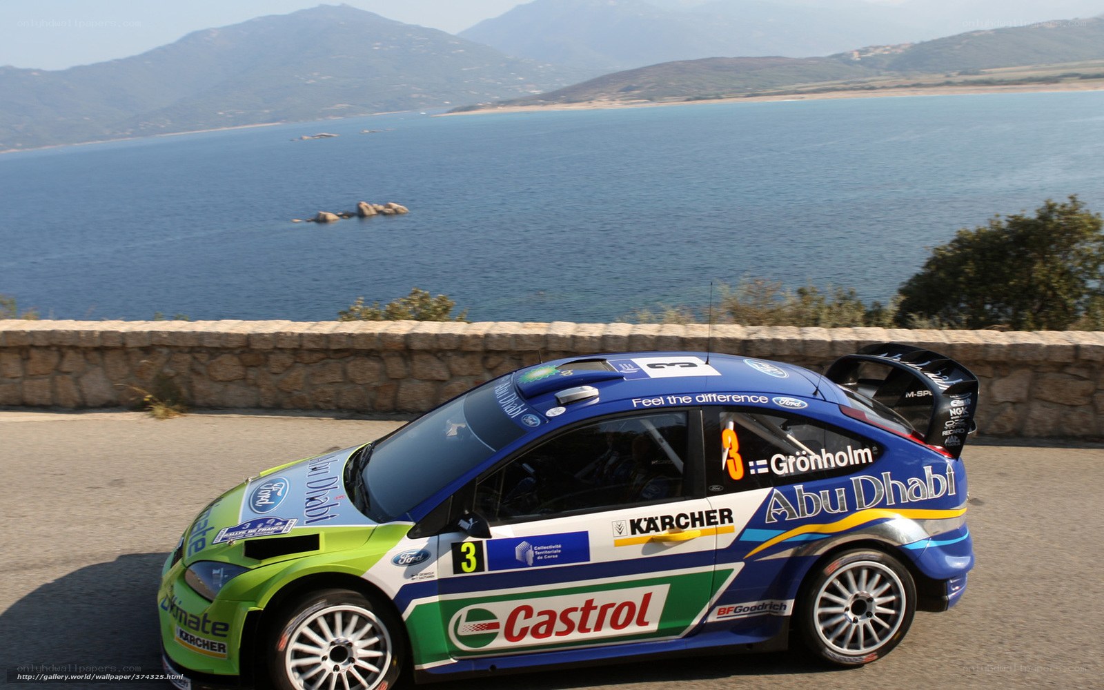 rally car on coastal road