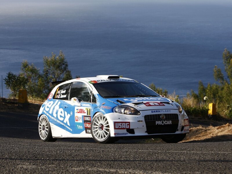 rally car on coastal road