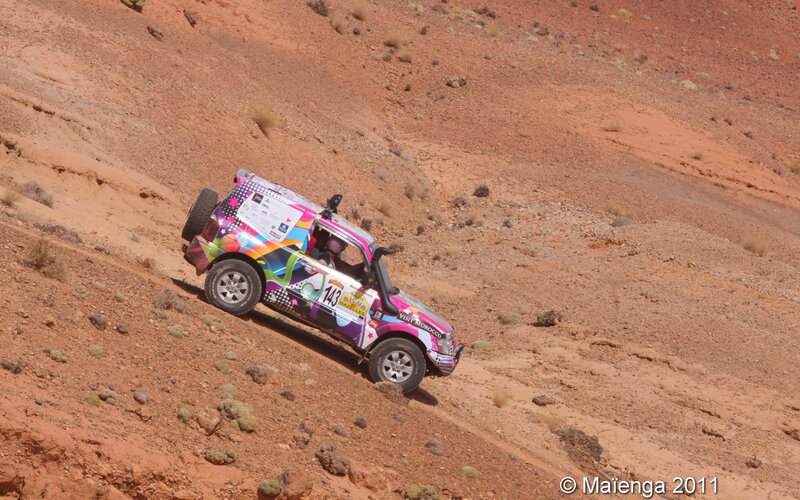 Rally Car on Desert Slope