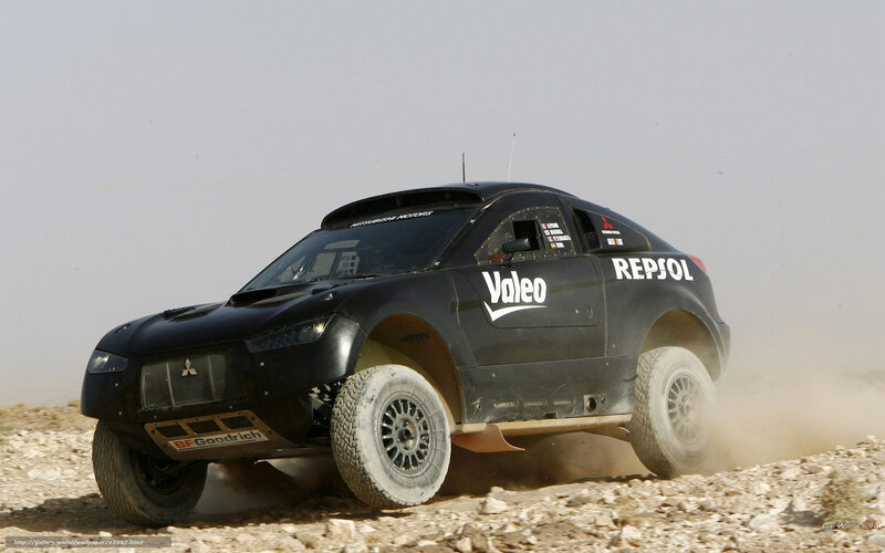 rally car on desert terrain