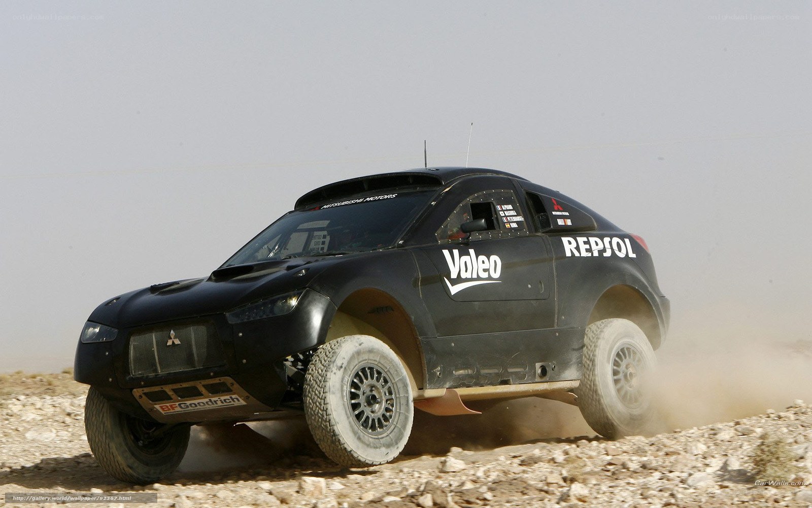 rally car on desert terrain
