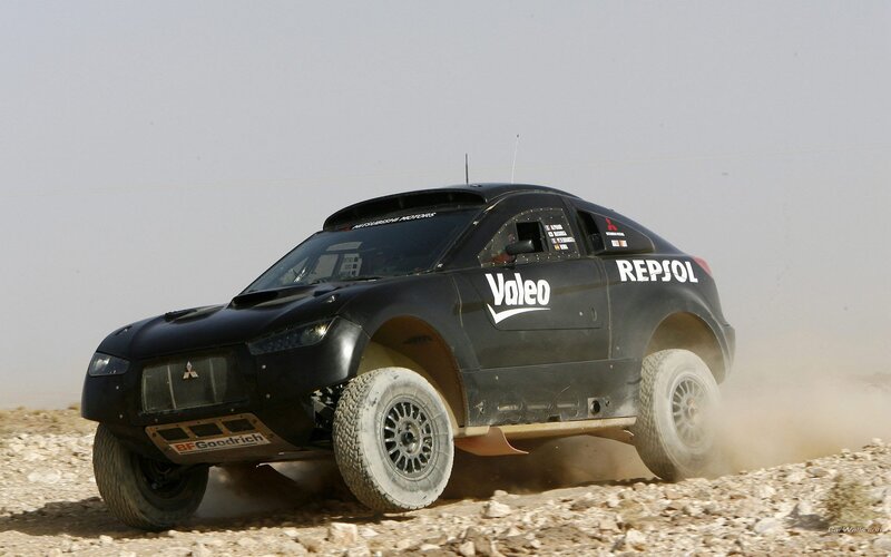 Rally Car on Dirt — Black, Dynamic, Afternoon, Photograph, Dust