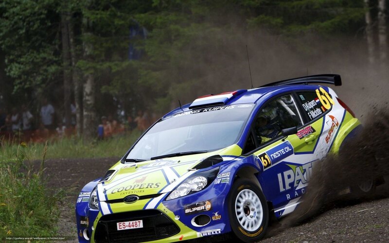 Rally Car on Dirt — Blue, Dynamic, Afternoon, Photograph, Dirt Road