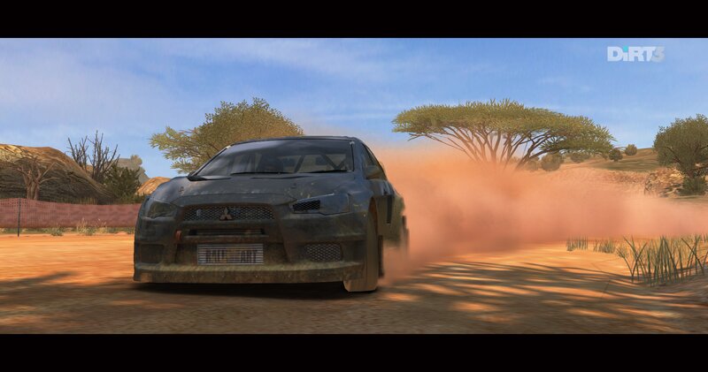 Rally Car on Dirt — Brown, Dynamic, Afternoon, 3d Render