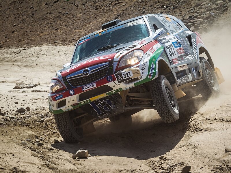Rally Car on Dirt — Brown, Dynamic, Afternoon