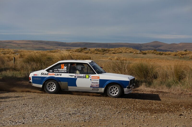 Rally car on dirt road