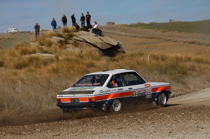 Rally car on dirt road
