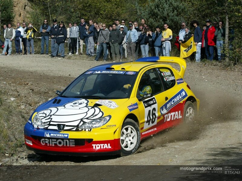 rally car on dirt road