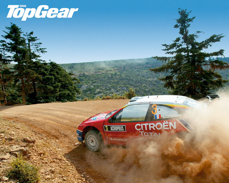 rally car on dirt road