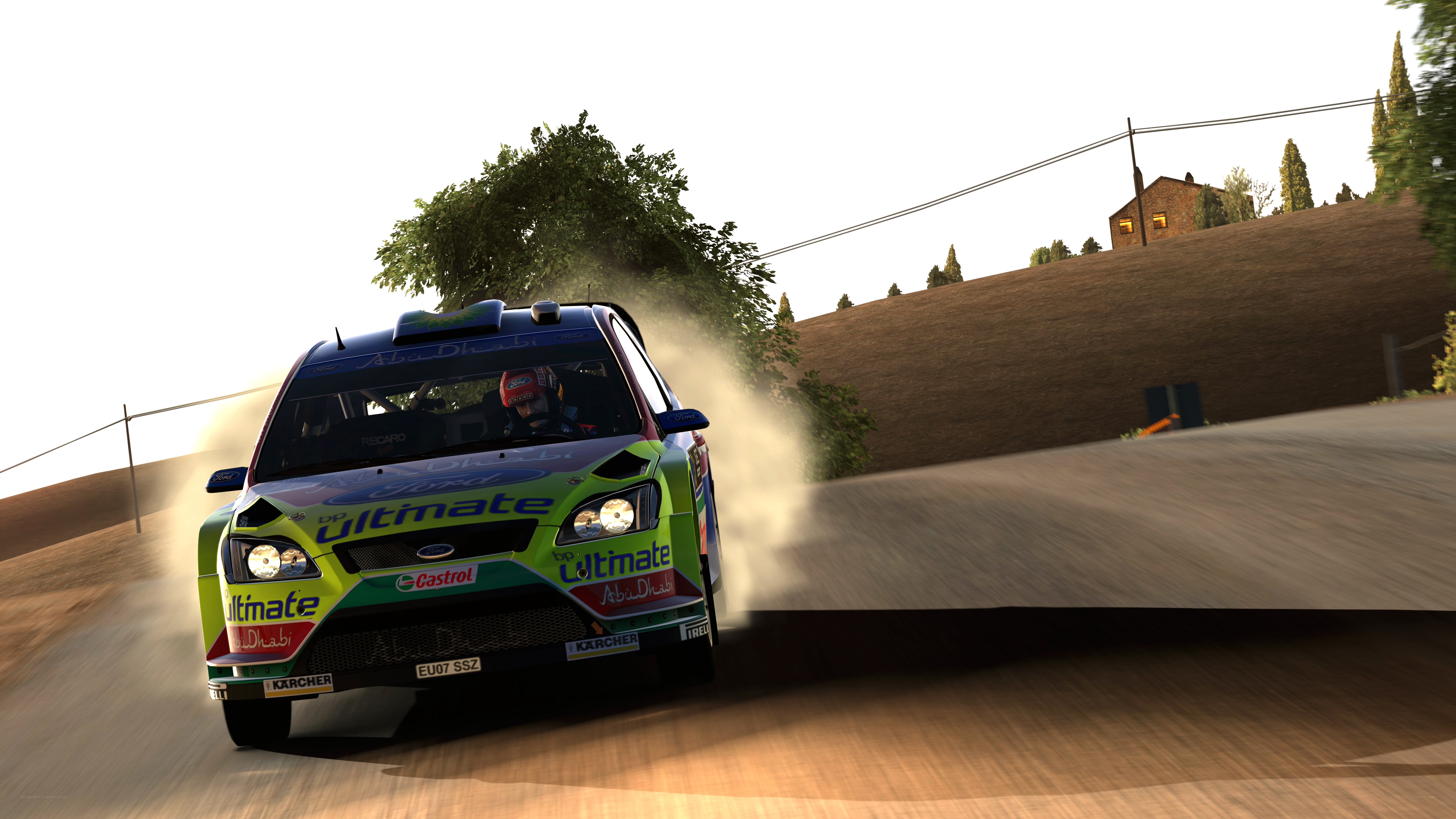rally car on dirt road
