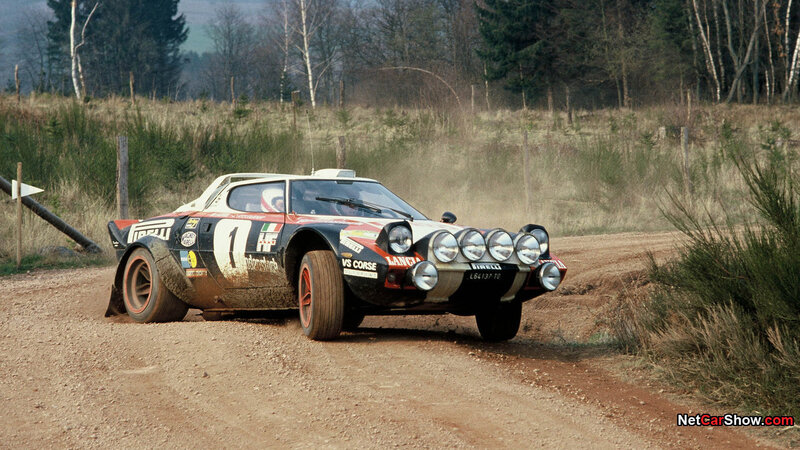 rally car on dirt road