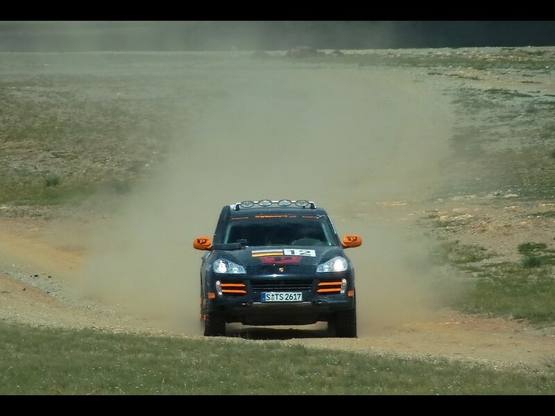 rally car on dirt road
