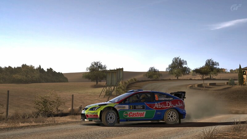 Rally Car on Dirt Road — Blue, Calm