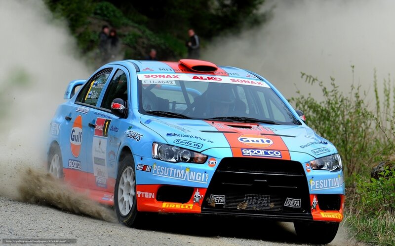 Rally Car on Dirt Road — Blue, Dynamic, Afternoon, Photograph, Trees, Spectators
