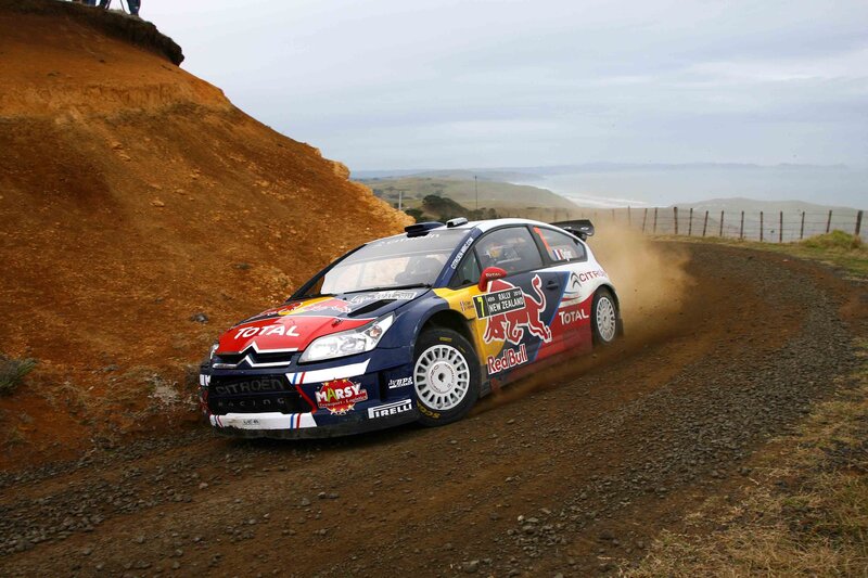 Rally Car on Dirt Road — Blue, Dynamic, Morning