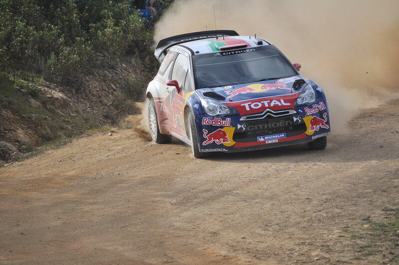 Rally Car on Dirt Road — Blue