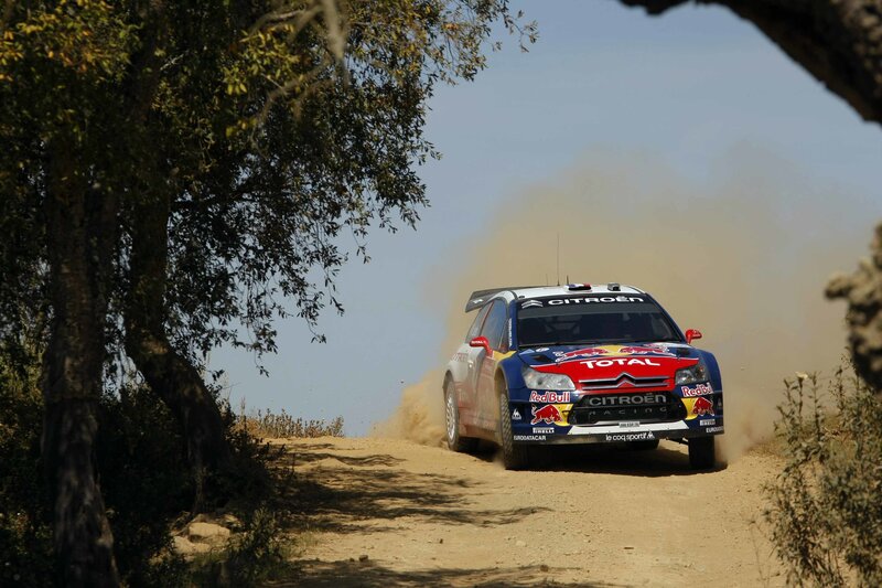 Rally Car on Dirt Road — Brown, Dynamic, Afternoon, Photograph, Dirt Road, Trees, Dust