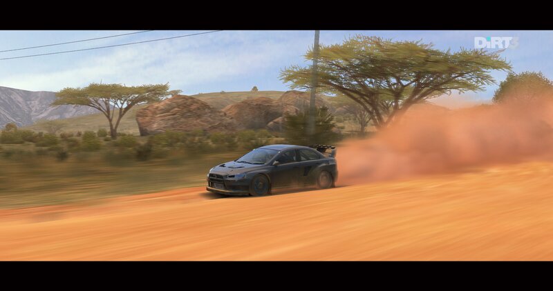 Rally Car on Dirt Road — Orange, Dynamic