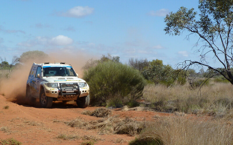 Rally Car on Dirt Road — Red, Active