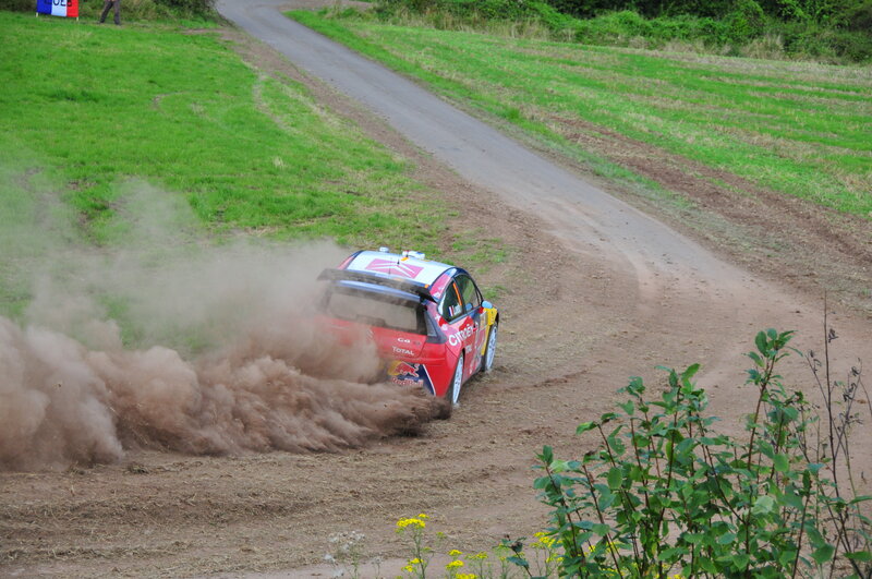 Rally Car on Dirt Road — Red