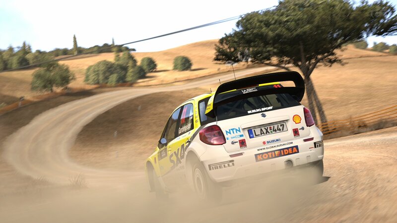 Rally Car on Dirt Road — Yellow, Dynamic, Afternoon, 3d Render