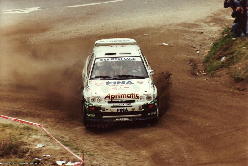 Rally car on dirt track