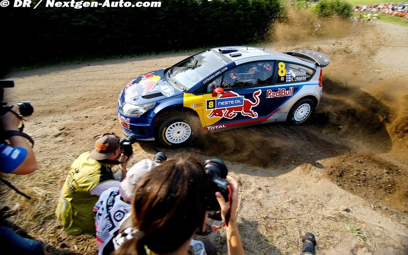 Rally car on dirt track