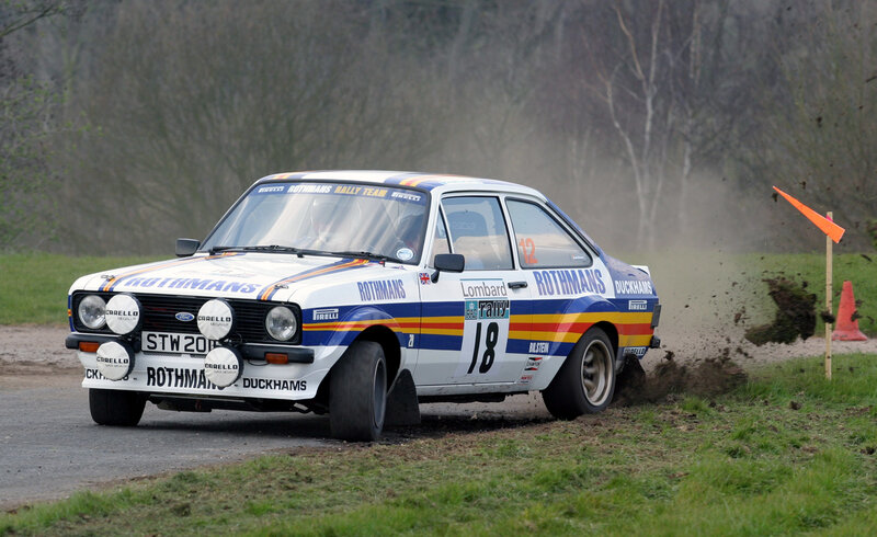 Rally car on dirt track