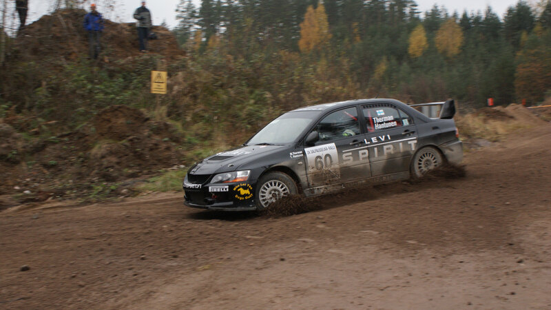 Rally Car on Dirt Track — Black