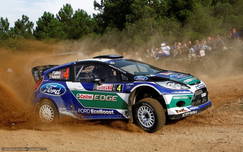 Rally Car on Dirt Track — Blue