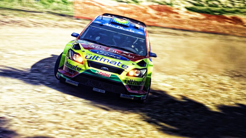Rally Car on Dirt Track — Green