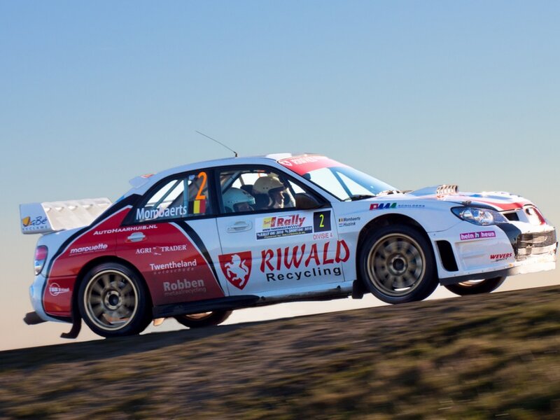 Rally Car on Dirt — White, Dynamic, Afternoon, Photograph, Driver