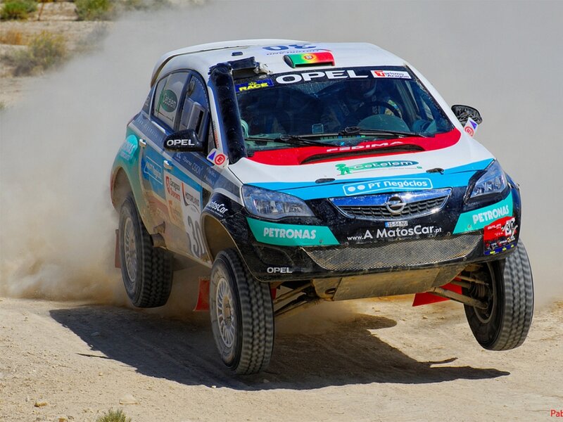 Rally Car on Dirt — White, Dynamic, Afternoon, Photograph, Dust, Road