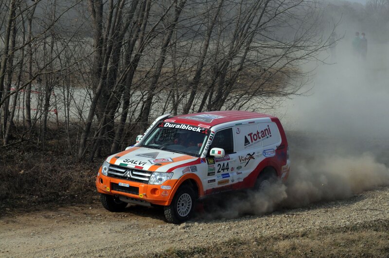 Rally Car on Dirt — White, Dynamic, Autumn