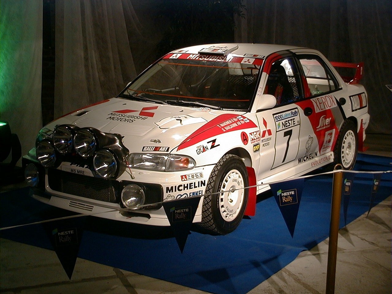 Rally car on display