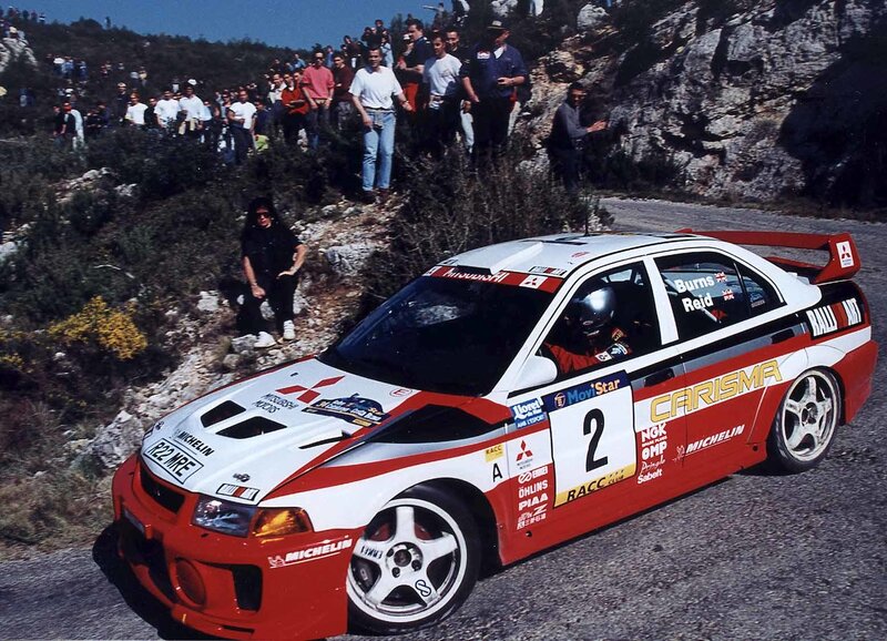 Rally car on mountain road